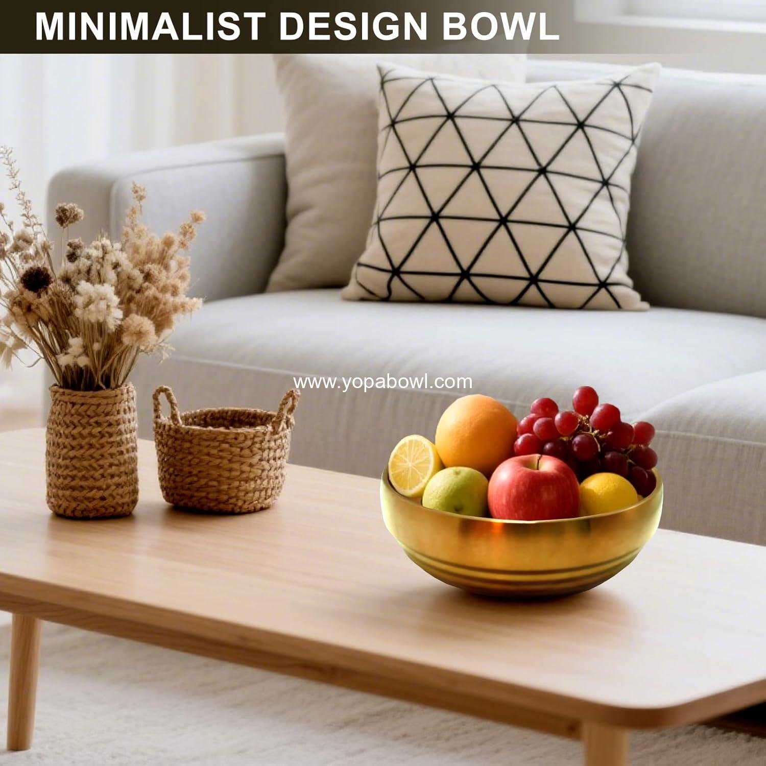 Wholesale 7.4 Inch Gold Decorative Bowl - Modern Fruit Bowl for Kitchen Counter, Key Catch-All, Entryway Table Centerpiece, Stylish Golden Finish Factory Wholesale 7.4 Inch Gold Decorative Bowl - Modern Fruit Bowl for Kitchen Counter, Key Catch-All, Entryway Table Centerpiece, Stylish Golden Finish Factory