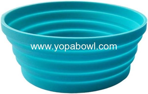 Ecoart Silicone Expandable Collapsible Bowl for Travel Camping Hiking, Blue (1 Pack)