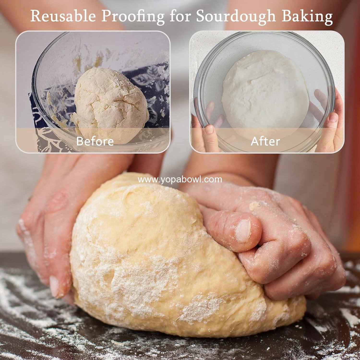 Wholesale Large 4.7 Quart Glass Bowl for Sourdough Bread Making with Lid, Clear Mixing and Proofing Bowl, Ideal for Kitchen Storage Factory