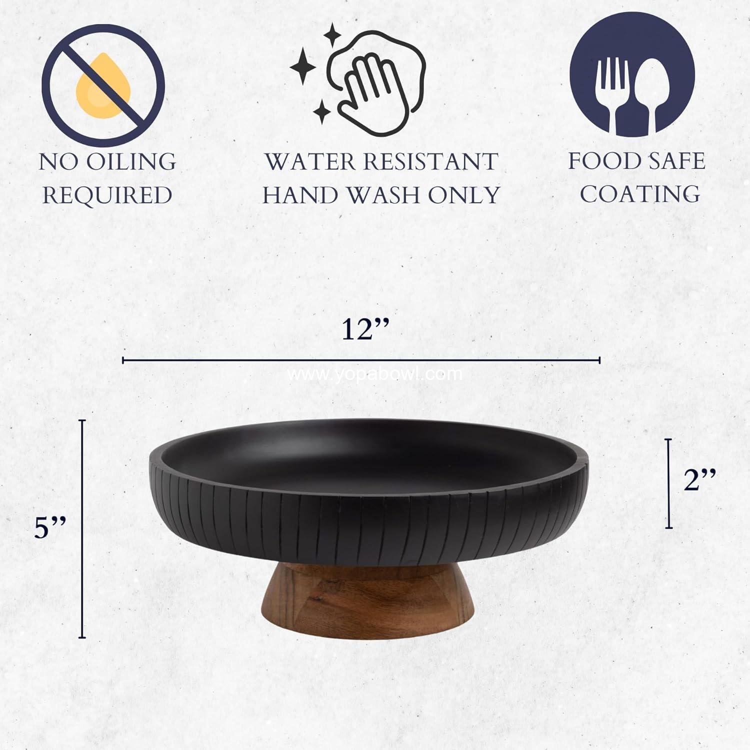 Wholesale Decorative Black Mango Wood Fruit Bowl | 12