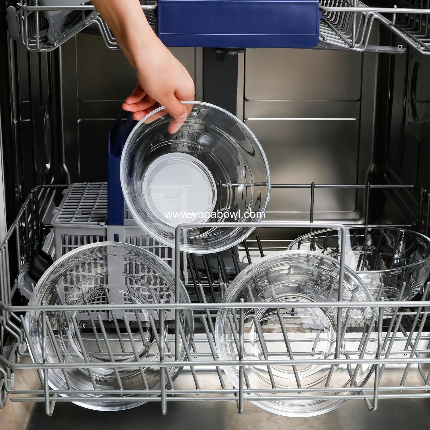 Wholesale 4 Pack Tempered Glass Prep Bowls 6.6 Inch Clear Salad Bowls for Kitchen Microwave and Oven Safe Factory