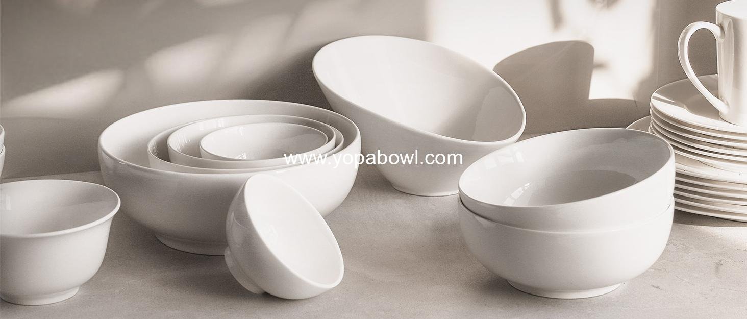 OEM 32 OZ Large White Ceramic Soup Bowls Set of 4 - Ideal for Ramen, Cereal, Pasta, Salad, Fruit - Dishwasher & Microwave Safe Factory