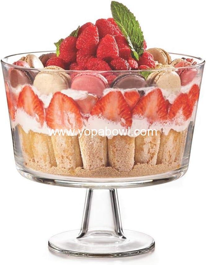 Wholesale European Trifle Bowl with Pedestal - Luxurious Crystal-Clear Glass Dessert and Cake Stand, X-Quart - Ideal for Displaying Pastries, Perfect for Weddings and Holidays Factory