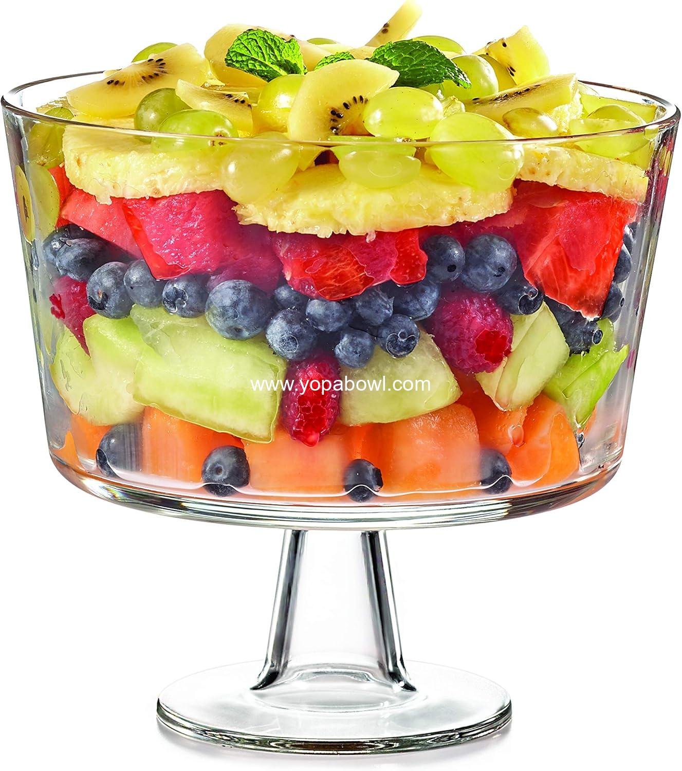 Wholesale European Trifle Bowl with Pedestal - Luxurious Crystal-Clear Glass Dessert and Cake Stand, X-Quart - Ideal for Displaying Pastries, Perfect for Weddings and Holidays Factory