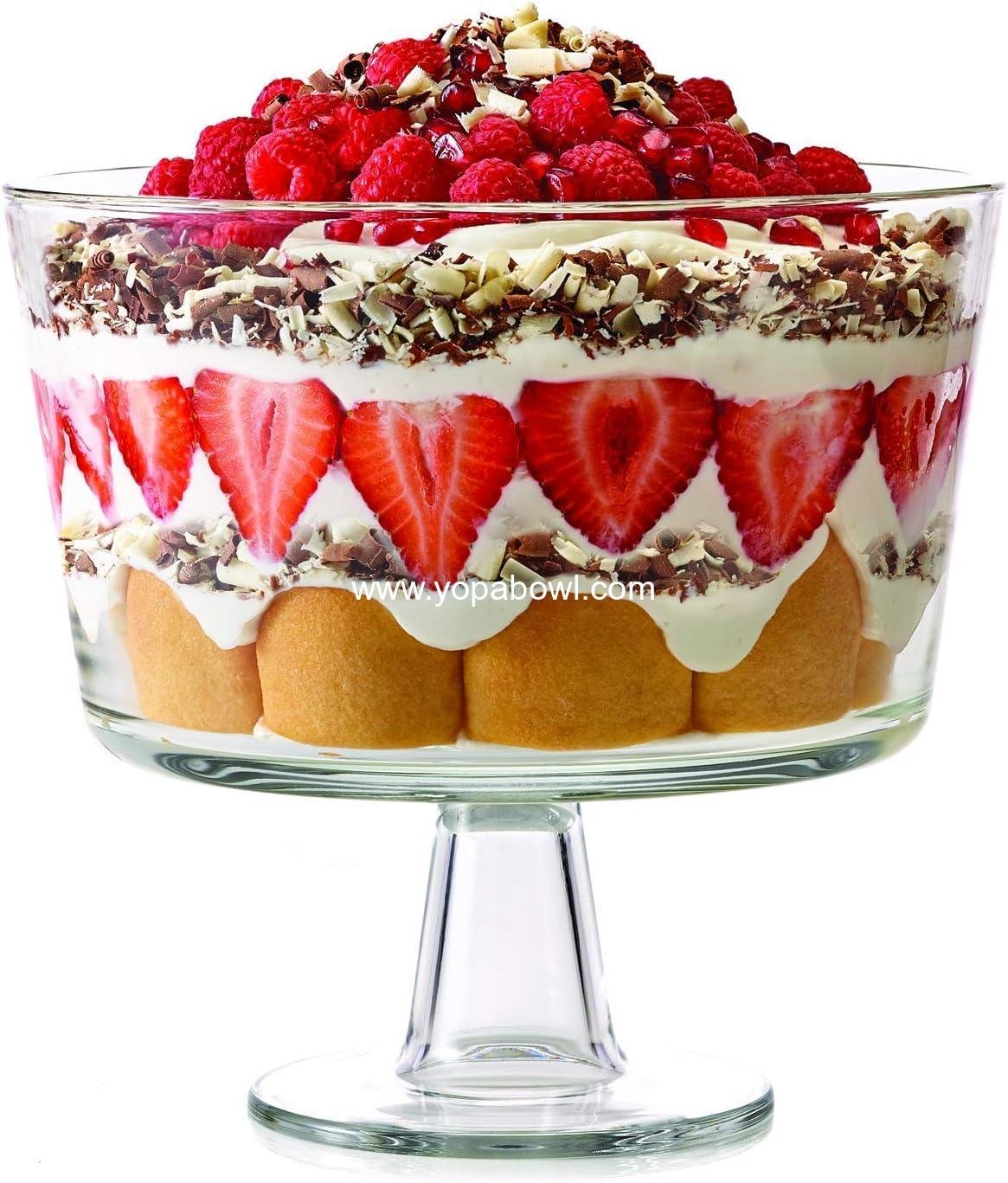 Wholesale European Trifle Bowl with Pedestal - Luxurious Crystal-Clear Glass Dessert and Cake Stand, X-Quart - Ideal for Displaying Pastries, Perfect for Weddings and Holidays Factory