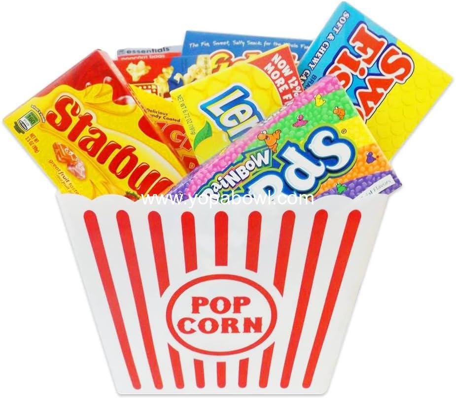 Wholesale Red & White Striped Popcorn Containers for Movie Night - 9.25