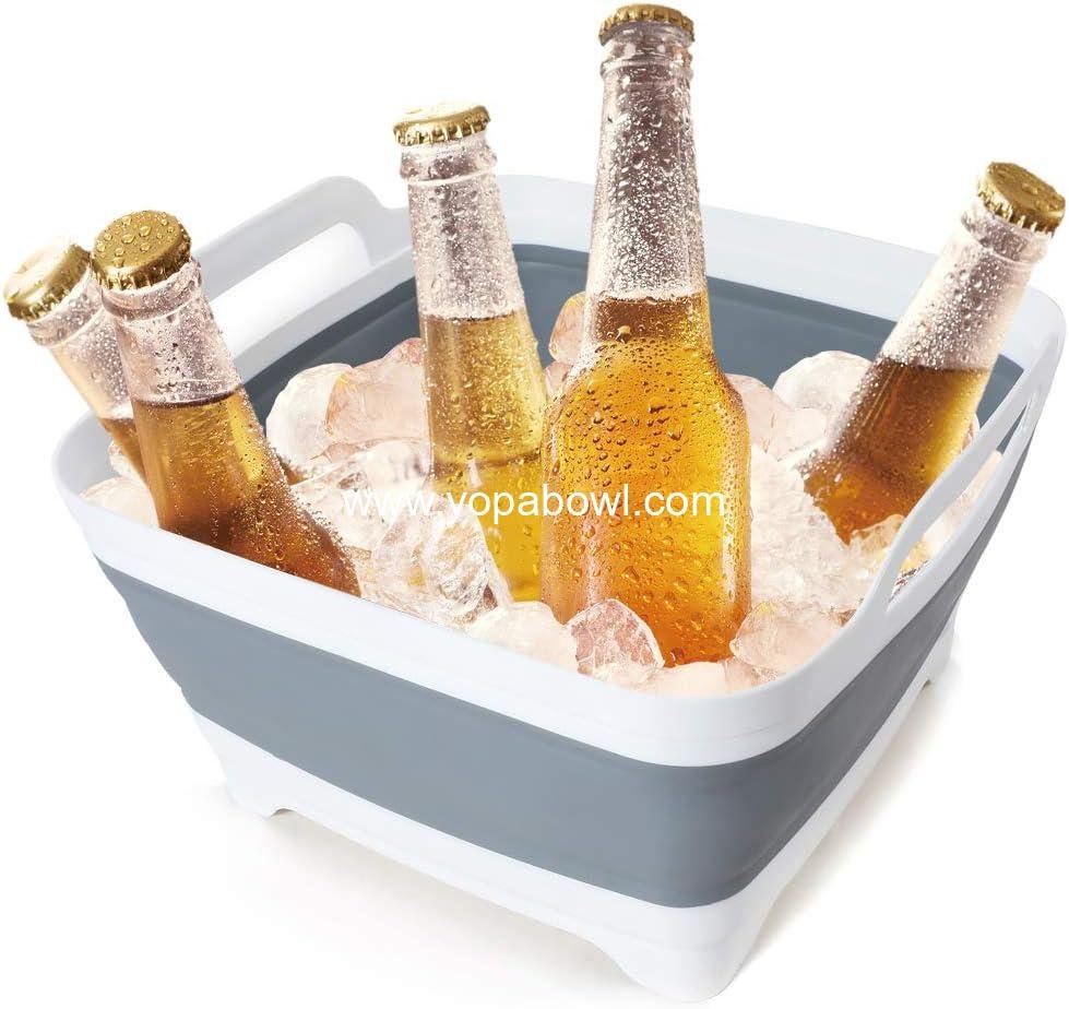 Wholesale 2.4 Gal (9L) Collapsible Dish Basin with Drain Plug - Space Saving Multiuse Foldable Sink Tub for Camping, Vegetable Washing, and Beverage Cooling - Factory