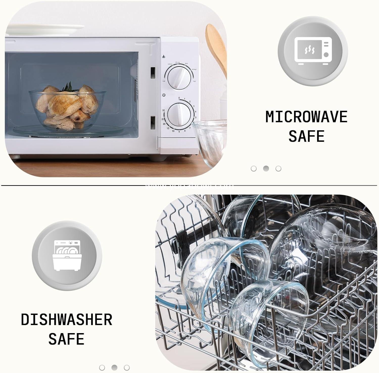 Wholesale Glass Mixing Bowls Set - 5 Piece (4.65QT, 2.80QT, 1.64QT, 1.16QT, 0.85QT) - Thick Nesting Kitchen Bowls for Baking, Cooking Prep, Storage, Large Salad Bowls - Dishwasher, Microwave, Freezer Safe Factory Wholesale Glass Mixing Bowls Set - 5 Piece (4.65QT, 2.80QT, 1.64QT, 1.16QT, 0.85QT) - Thick Nesting Kitchen Bowls for Baking, Cooking Prep, Storage, Large Salad Bowls - Dishwasher, Microwave, Freezer Safe Factory