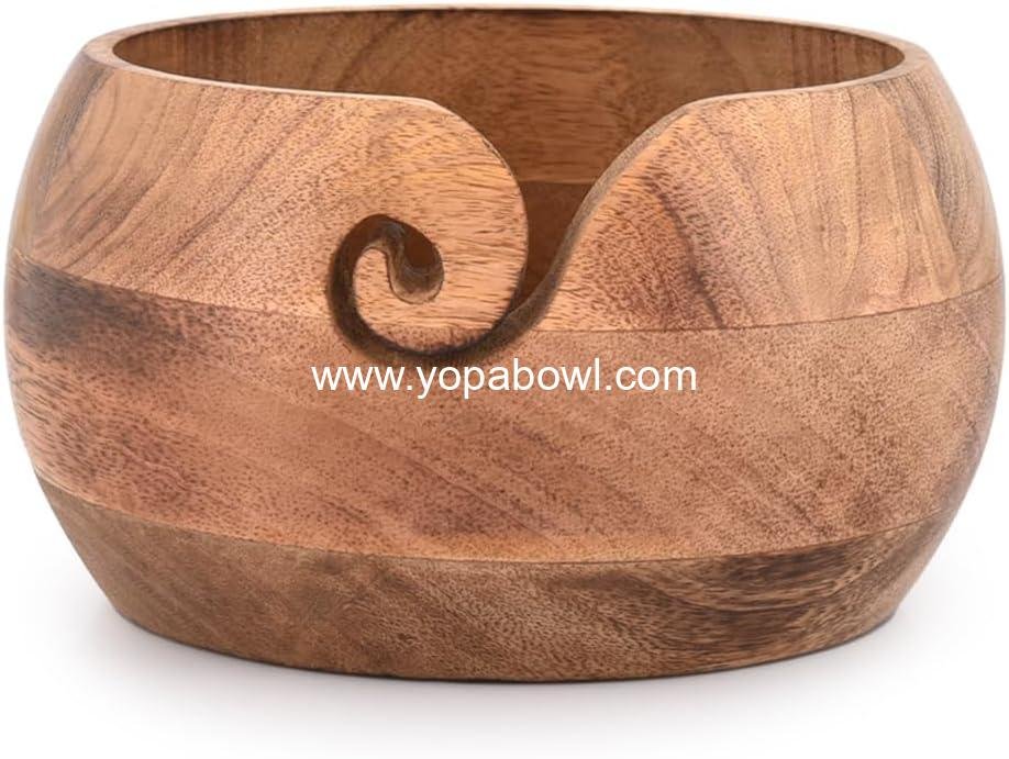 Wholesale Wooden Yarn Bowl - Portable Knitting and Crochet Accessory, 7