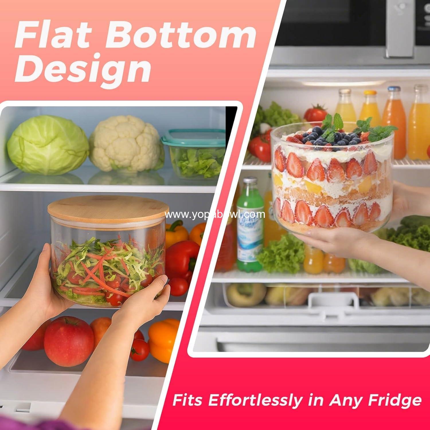 Wholesale 140oz Glass Trifle Bowl with Bamboo Lid - Large Clear Dessert Dish, Oven & Freezer Safe Round Container for Cakes, Fruit Salads, Parfaits - Perfect for Family & Parties Factory