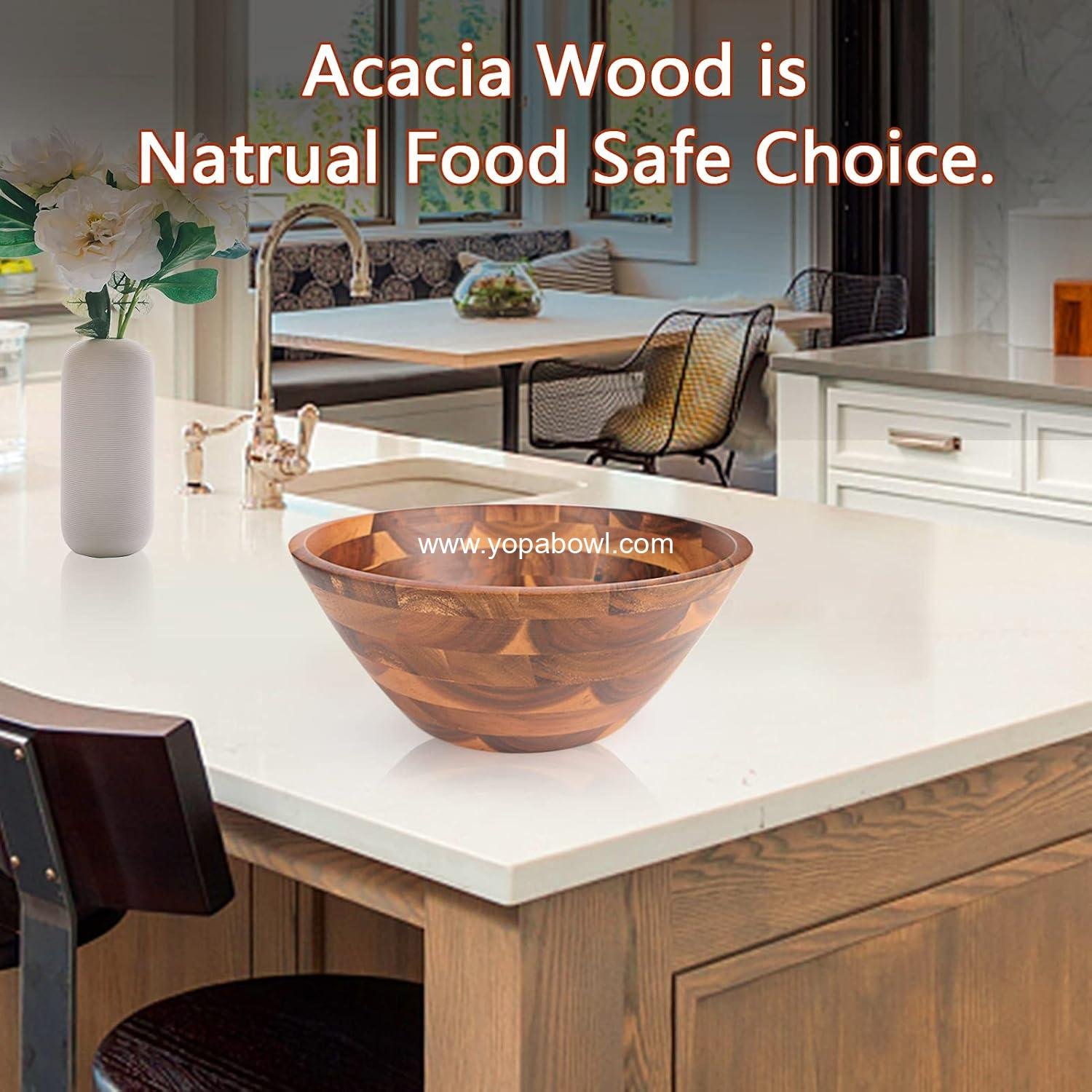 Wholesale Acacia Wood Serving Bowl for Fruits or Salads, 11 Wholesale Acacia Wood Serving Bowl for Fruits or Salads, 11