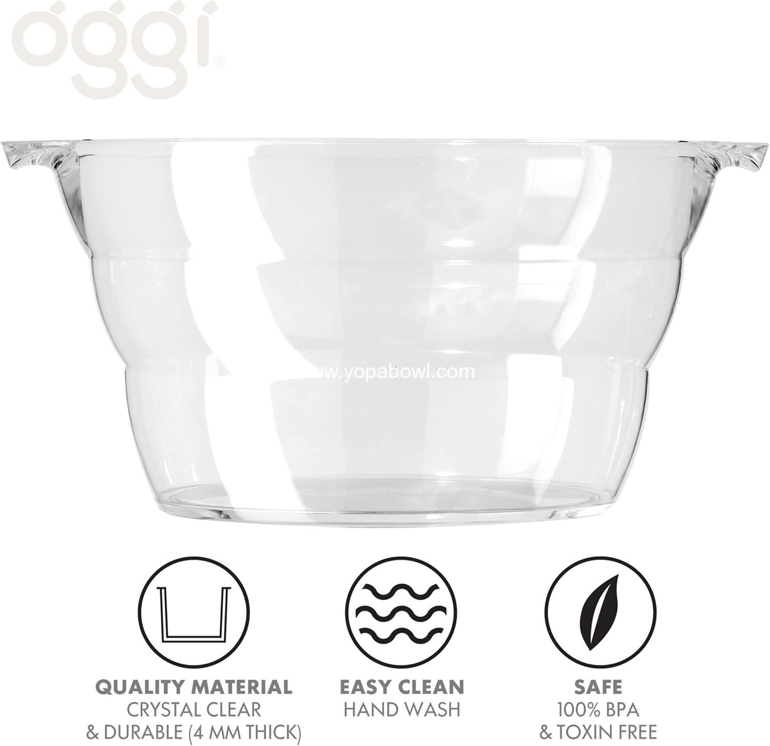 Wholesale Acrylic Oval Party Tub - Clear Beverage Cooler with Handles, Wine and Beer Chiller, Ideal for Indoor or Outdoor Bars, 18.5