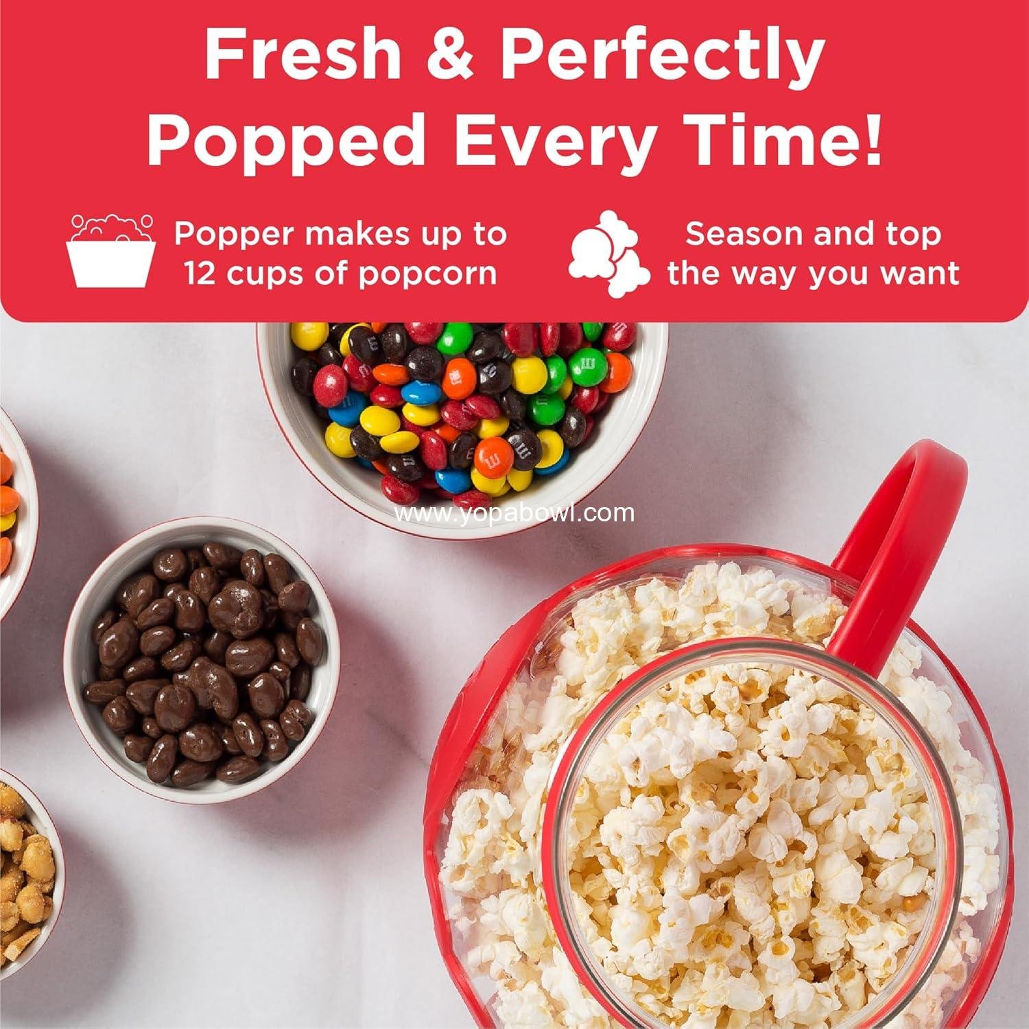 Wholesale Patented Micro-Pop Microwave Popcorn Popper, 3-in-1 Lid for Measuring Kernels and Melting Butter, 3-Quart, BPA-Free, Dishwasher Safe, Red, Factory