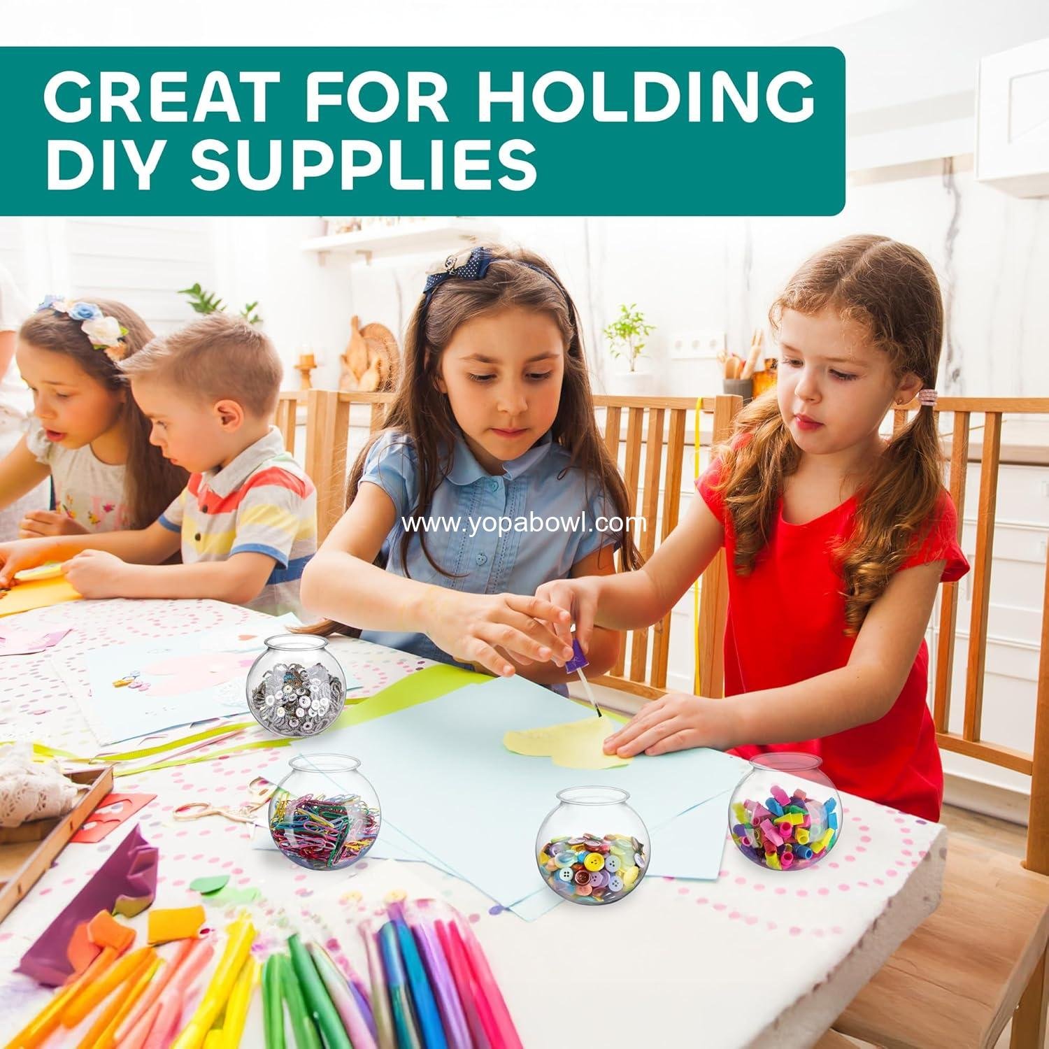 Wholesale 16 Oz Plastic Fish Bowls (12 Pack) - 4 Inch Heavy Duty Ivy Bowls for Candy, Carnival Games, Prizes, Centerpieces and Party Decorations, BPA-Free Factory