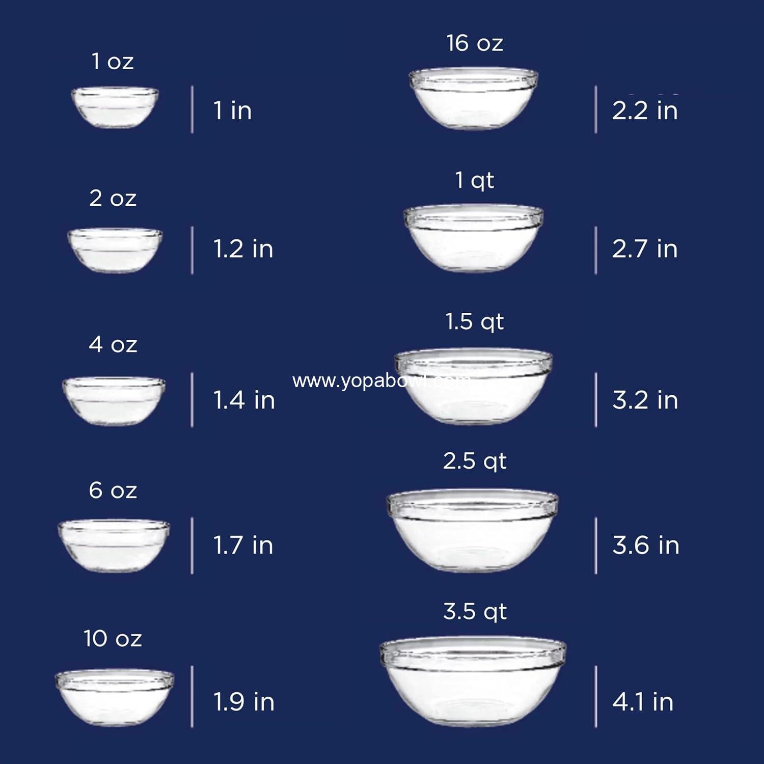 Wholesale 10 Piece Mixing Bowl Set - Nesting Serving and Mixing Bowls (1 oz, 2 oz, 4 oz, 6 oz, 10 oz, 16 oz, 1 Qt, 1.5 Qt, 2.5 Qt, 3.5 Qt) Factory