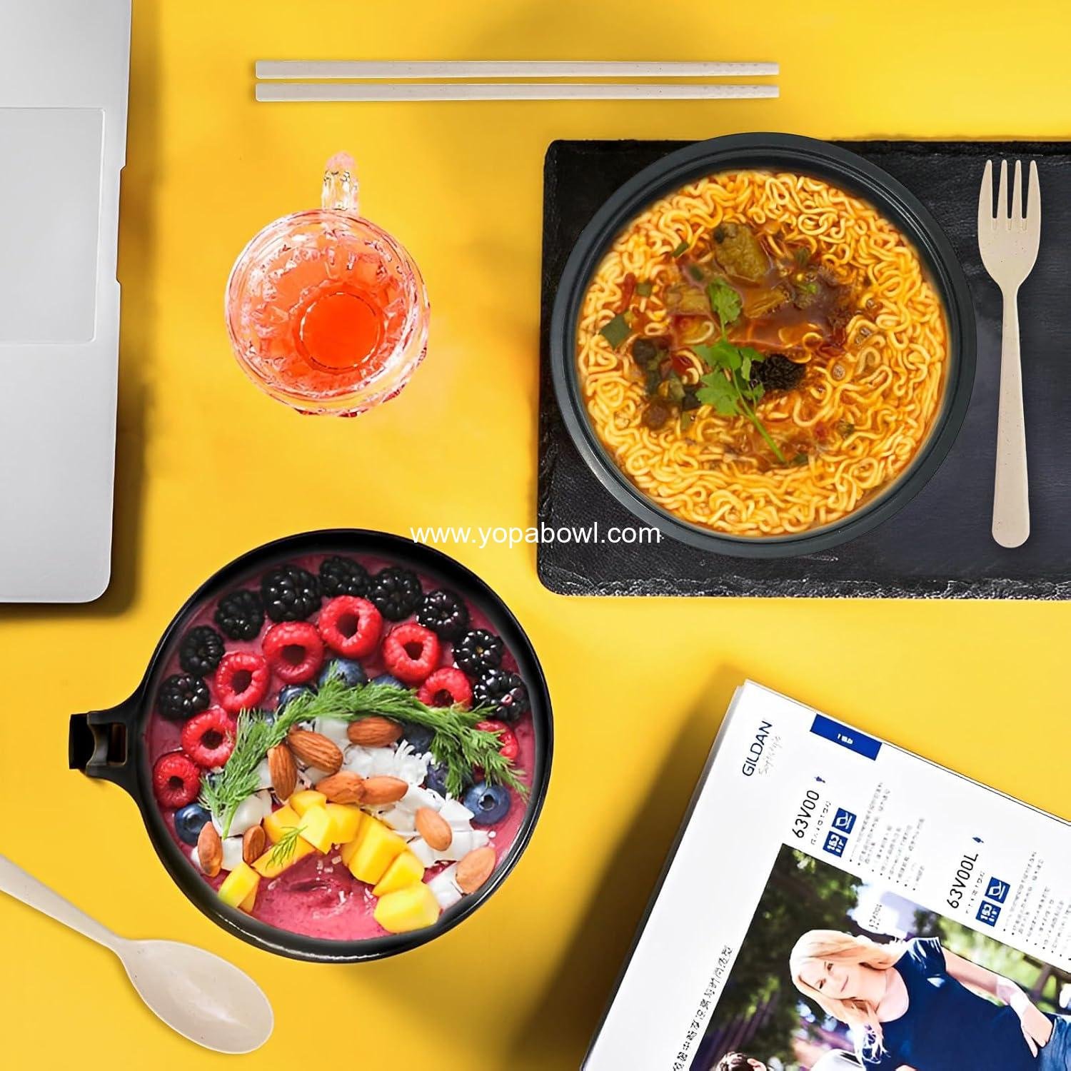 Wholesale 2 Pack 33oz Ramen Bowl Set - Microwave Ramen Cooker with Chopsticks, Spoons, and Fork - Instant Noodle Bowls with Handles for Quick Cooking - College Dorm Essentials - Factory