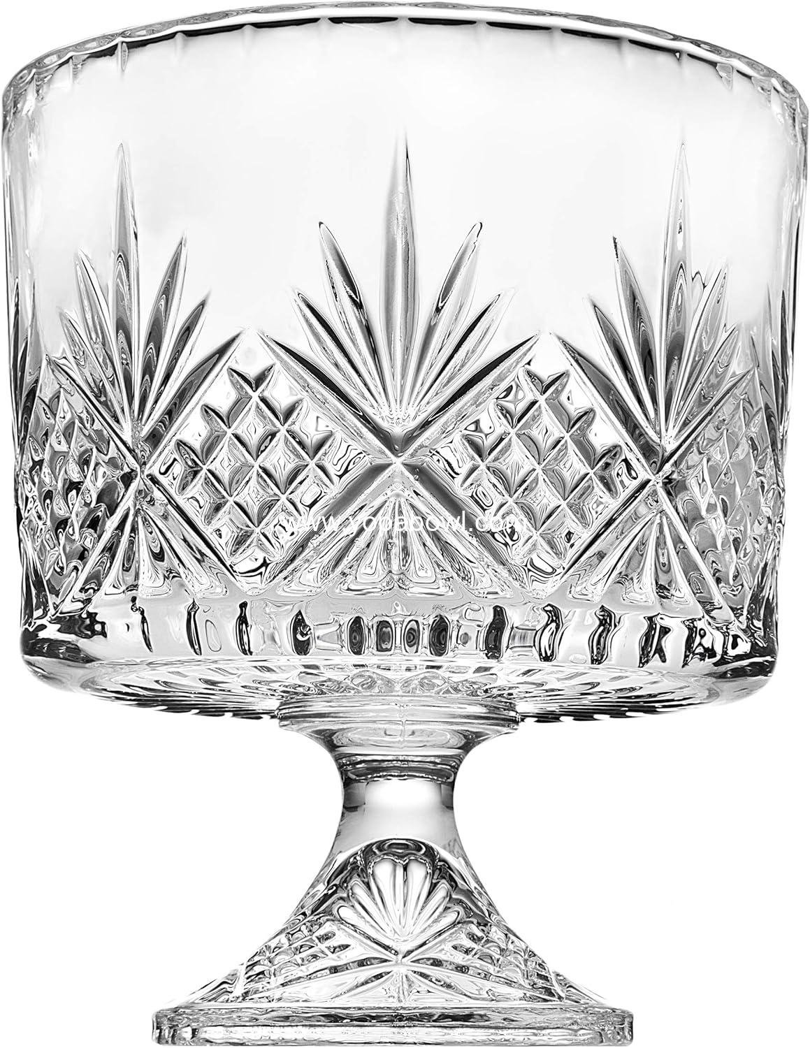 Wholesale Crystal Glass Footed Trifle Bowl, Fruit Bowl, Dessert and Cookie Bowl - 12-inch Size Factory