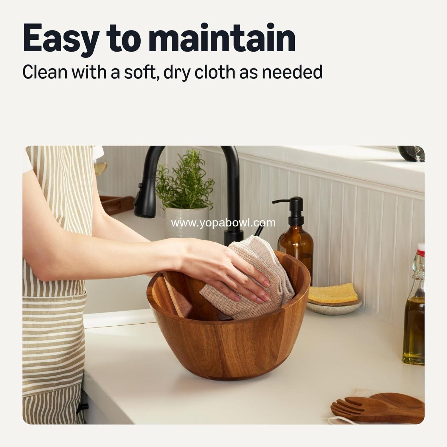 Wholesale Acacia Wood Salad Bowl, 10 Inch Wholesale Acacia Wood Salad Bowl, 10 Inch