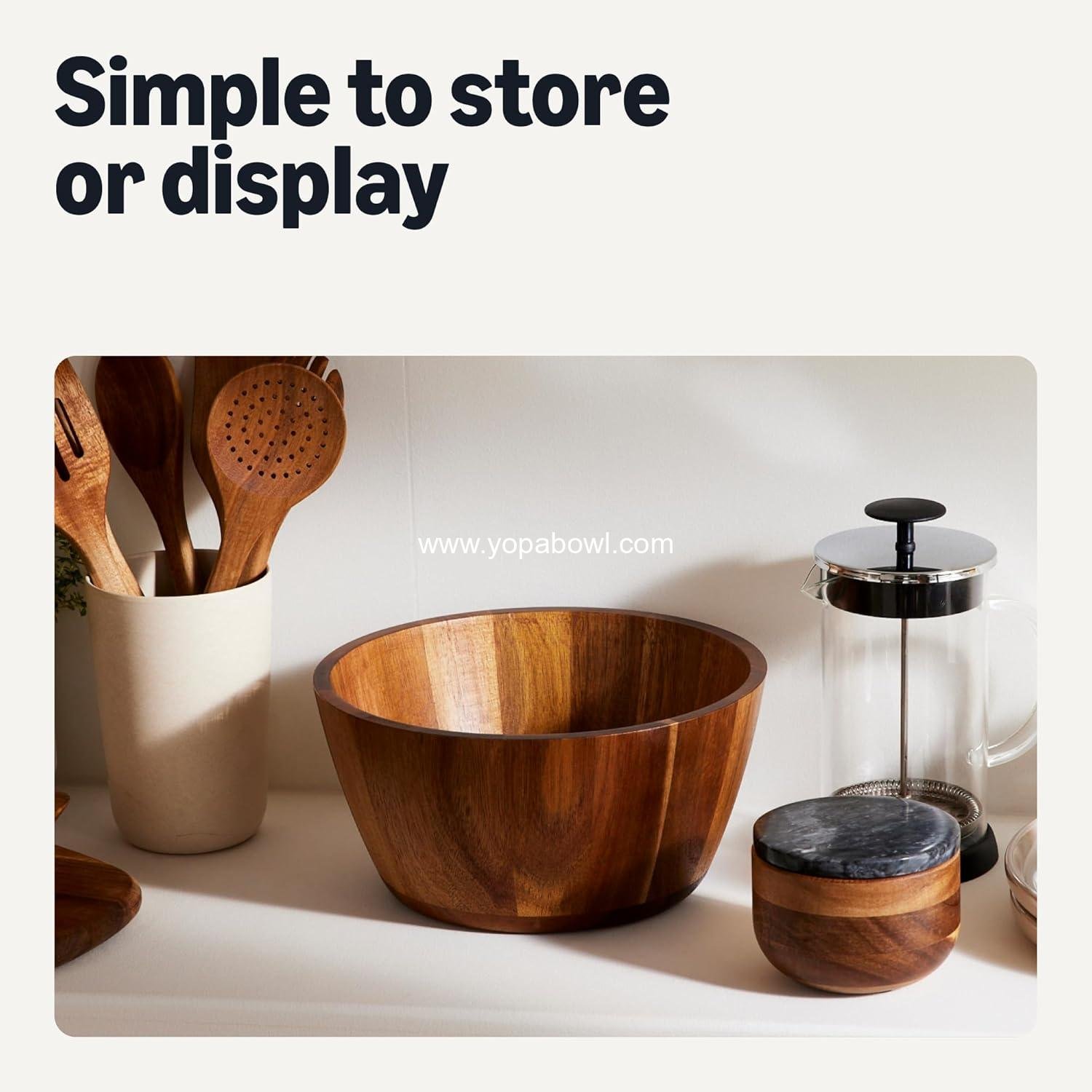 Wholesale Acacia Wood Salad Bowl, 10 Inch Wholesale Acacia Wood Salad Bowl, 10 Inch