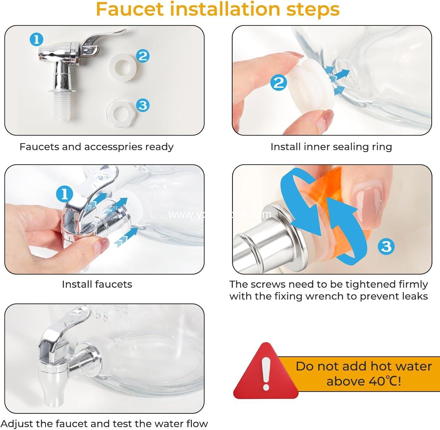 Wholesale Glass Drink Dispensers for Parties 2-Pack 1 Gallon Beverage Dispenser with Stand and Spigot, Leak Proof Lemonade Dispenser with Ice Cylinder and Chalkboard Factory