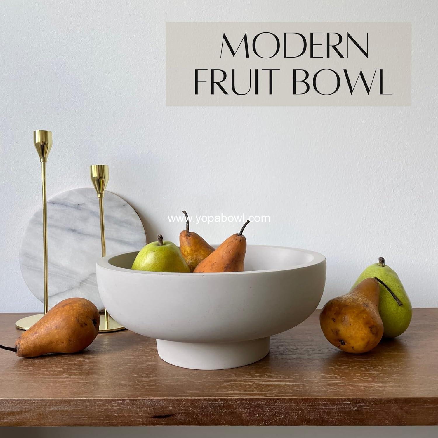 Wholesale Concrete Fruit Bowl for Kitchen Counter - Large Decorative Bowl for Home Decor - Modern Key Bowl for Entryway Table - Pedestal Bowl for Keys - Manufacturer
