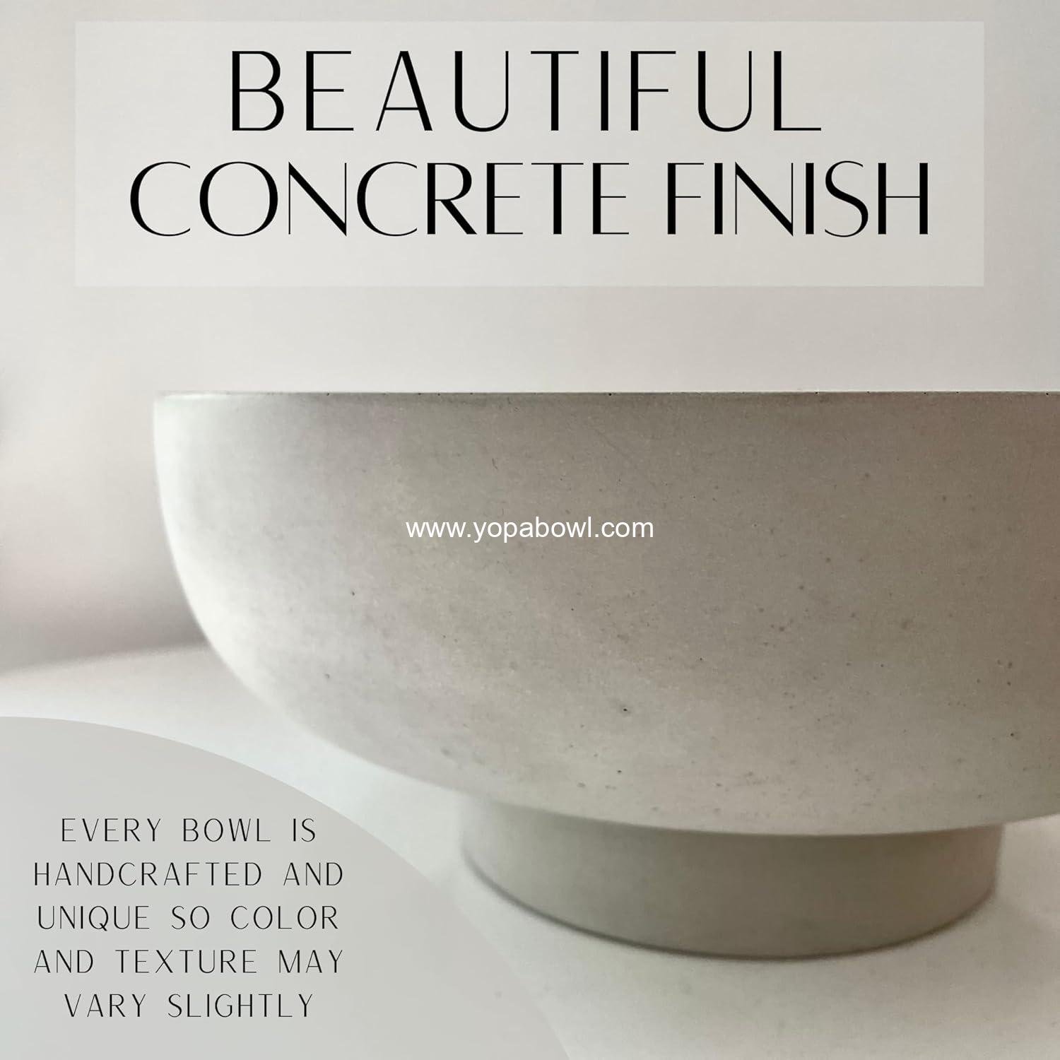 Wholesale Concrete Fruit Bowl for Kitchen Counter - Large Decorative Bowl for Home Decor - Modern Key Bowl for Entryway Table - Pedestal Bowl for Keys - Manufacturer