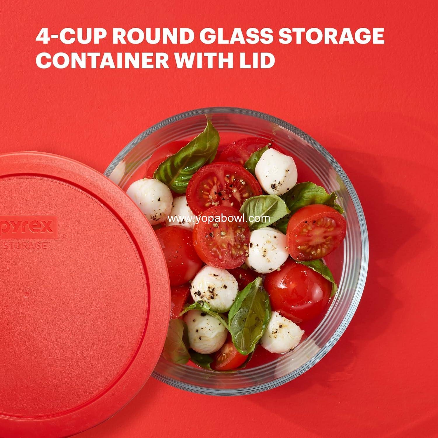 Wholesale Glass Food Storage Container, Snug Fit Non-Toxic BPA-Free Lids, Freezer Dishwasher Microwave Safe, 4 Cup Capacity, Factory