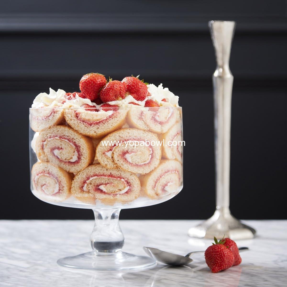 Wholesale Clear Glass Trifle Bowl with Classic Modern Design | Perfect for Desserts, Cakes, Pastries, Ice Cream | Versatile for Mixing Ingredients, Salad, Yogurt | Dishwasher Safe | Factory Wholesale Clear Glass Trifle Bowl with Classic Modern Design | Perfect for Desserts, Cakes, Pastries, Ice Cream | Versatile for Mixing Ingredients, Salad, Yogurt | Dishwasher Safe | Factory