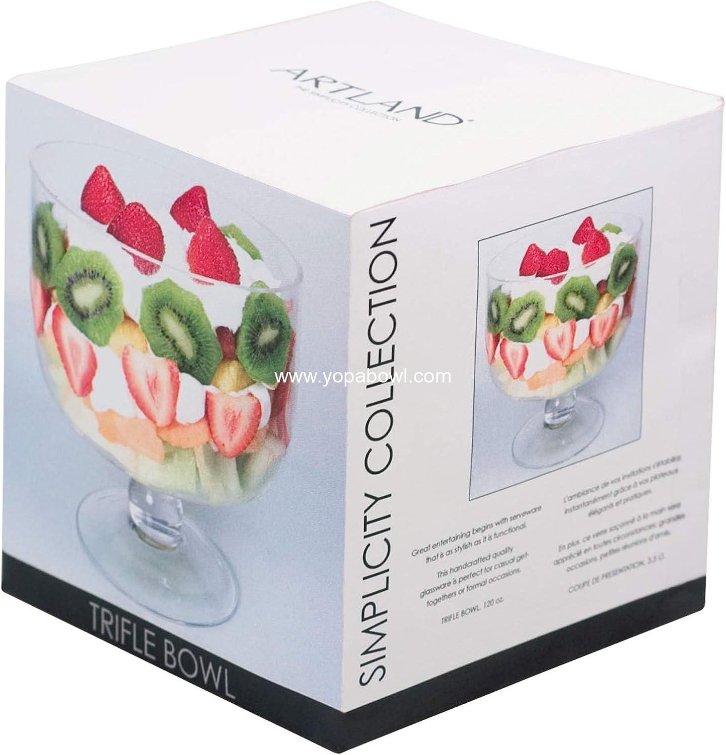 Wholesale Clear Glass Trifle Bowl with Classic Modern Design | Perfect for Desserts, Cakes, Pastries, Ice Cream | Versatile for Mixing Ingredients, Salad, Yogurt | Dishwasher Safe | Factory Wholesale Clear Glass Trifle Bowl with Classic Modern Design | Perfect for Desserts, Cakes, Pastries, Ice Cream | Versatile for Mixing Ingredients, Salad, Yogurt | Dishwasher Safe | Factory