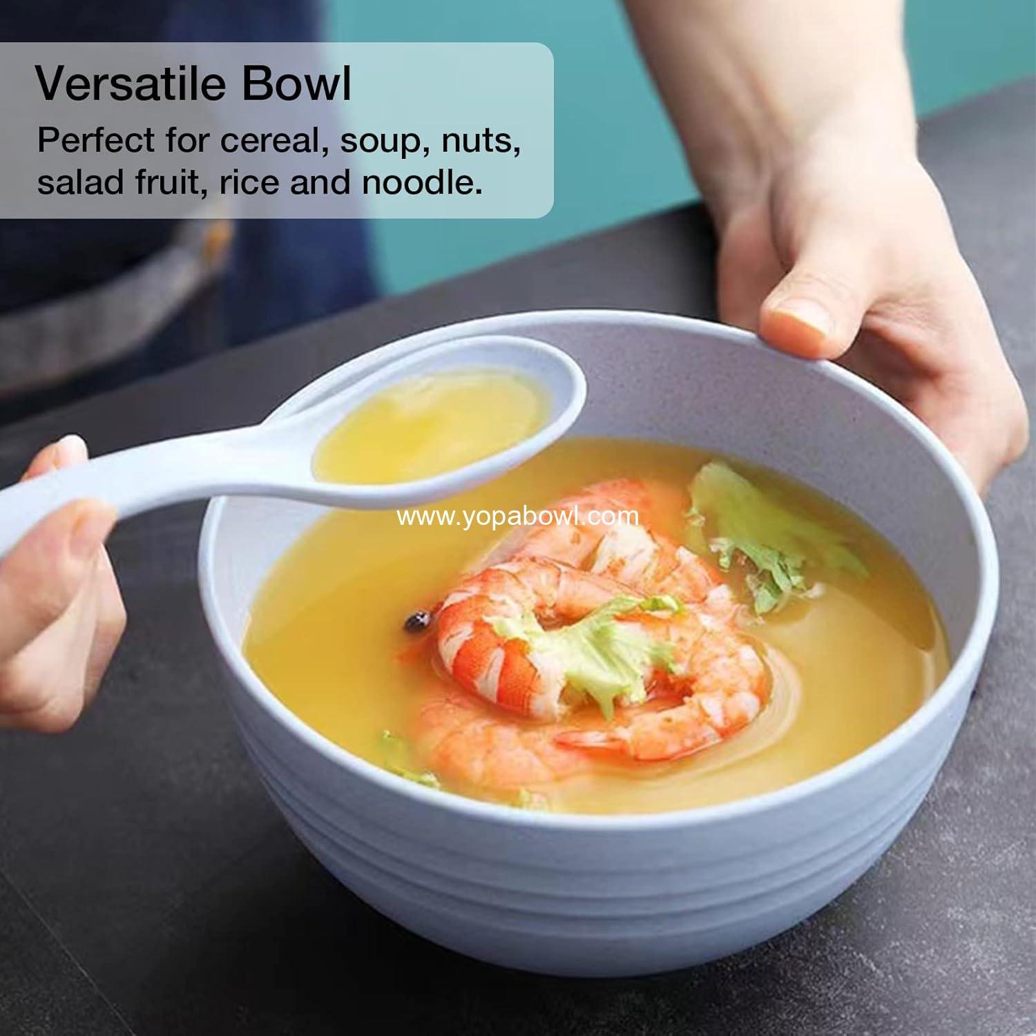 OEM Unbreakable Cereal Bowls Set of 6, 24 oz Wheat Straw, Microwave & Dishwasher Safe, BPA-Free for Cereal, Dessert, Soup, Pasta, Salad, Lightweight Factory