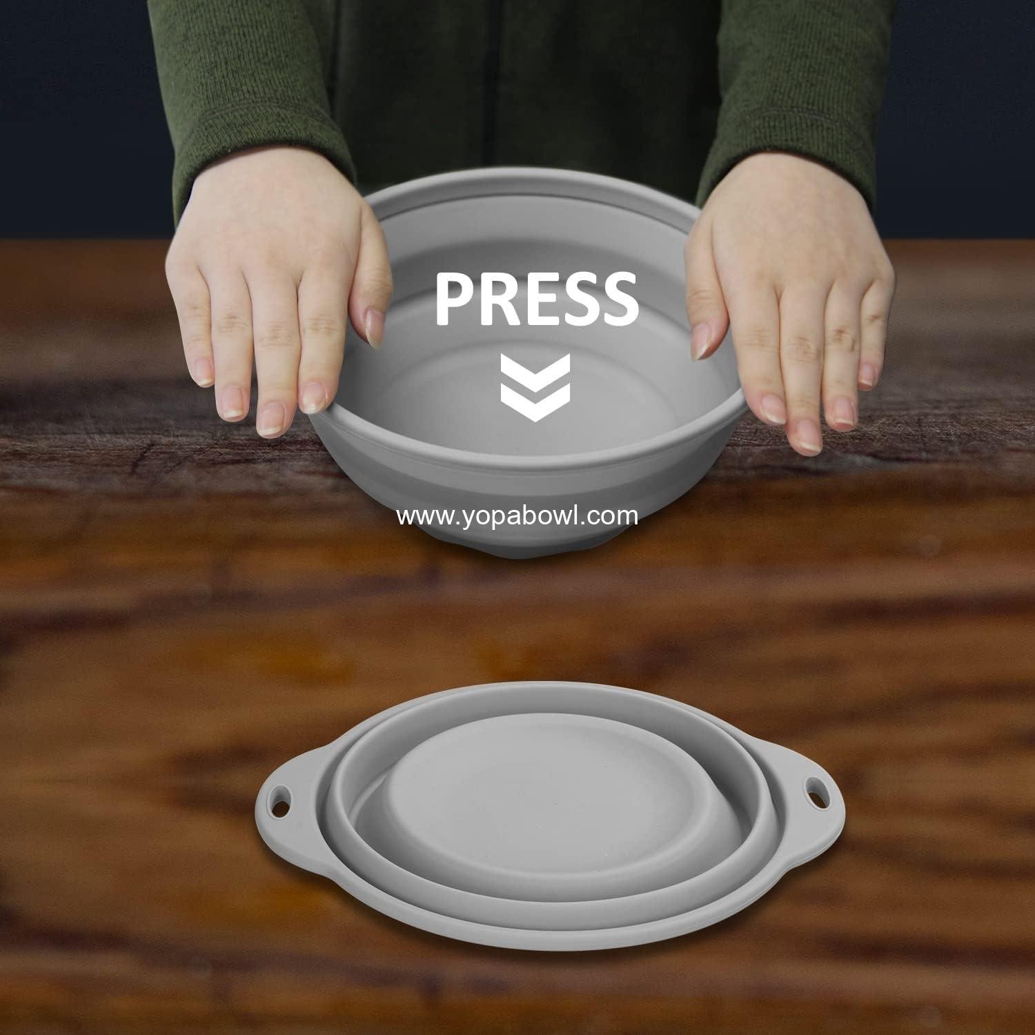 Wholesale Collapsible Silicone Salad Bowl 61oz for Camping, Outdoor Hiking, Travel, and Food Storage - Durable Food-Grade Container (Grey) Factory