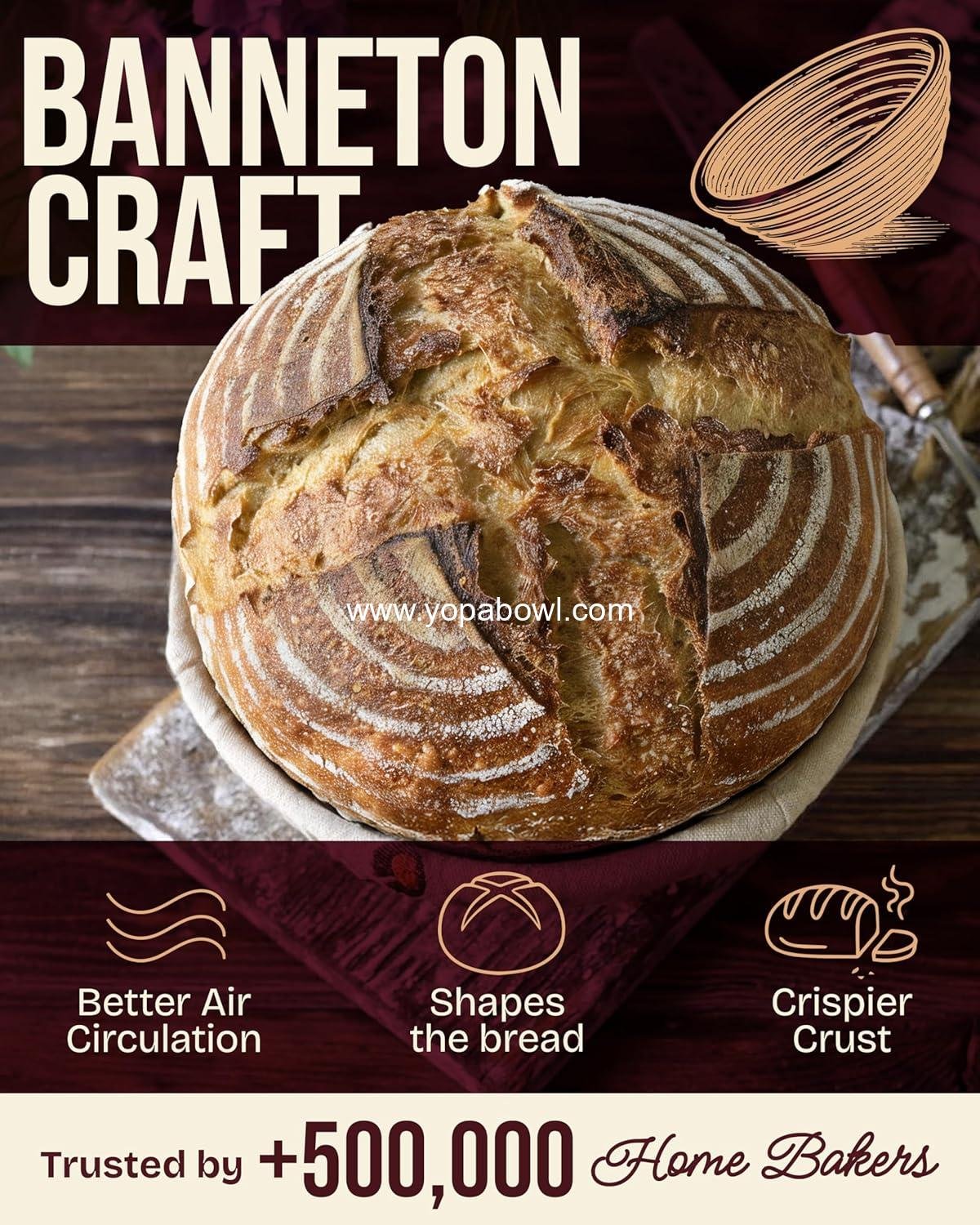 Wholesale Sourdough Bread Proofing Basket Set of 2, 9