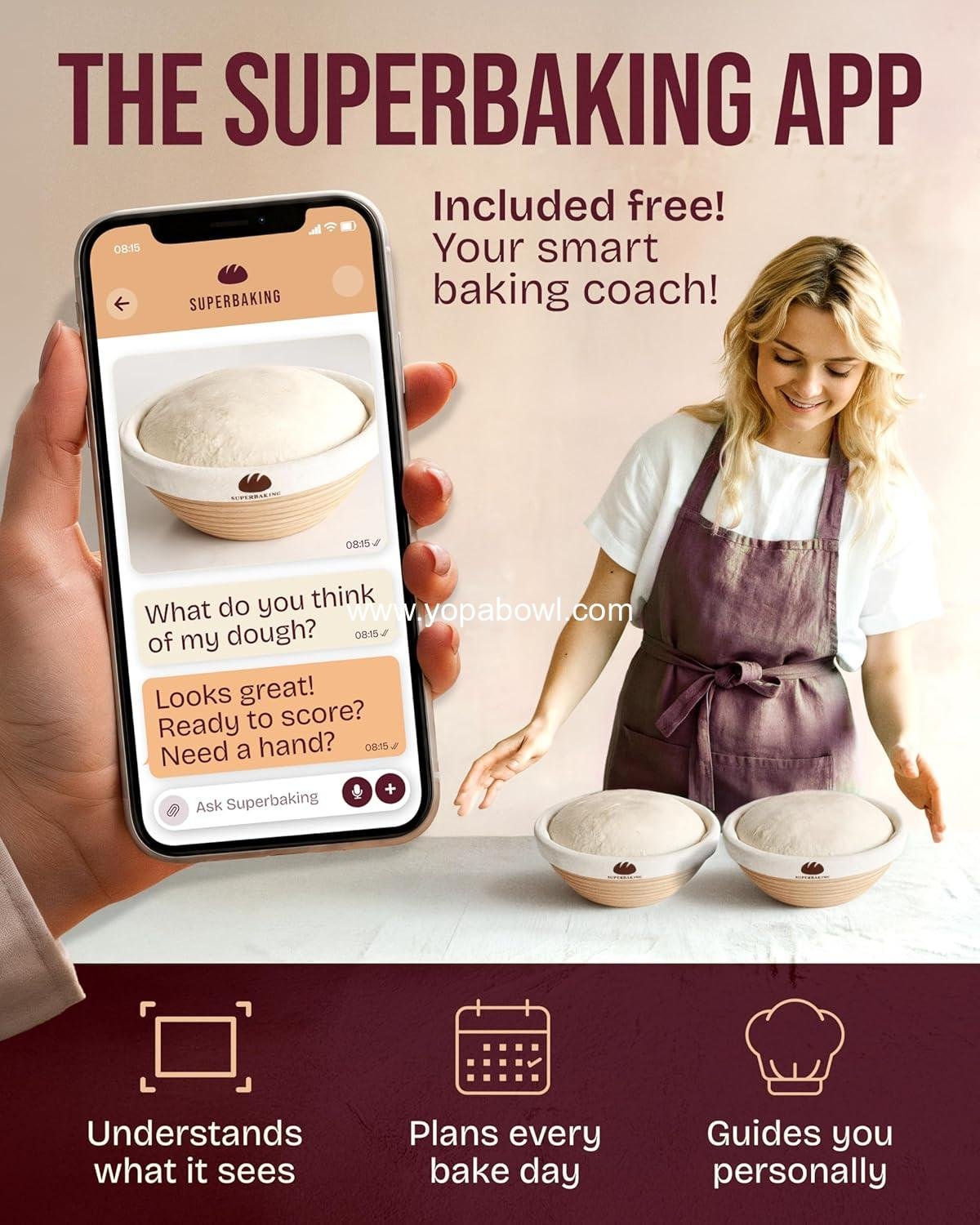 Wholesale Sourdough Bread Proofing Basket Set of 2, 9