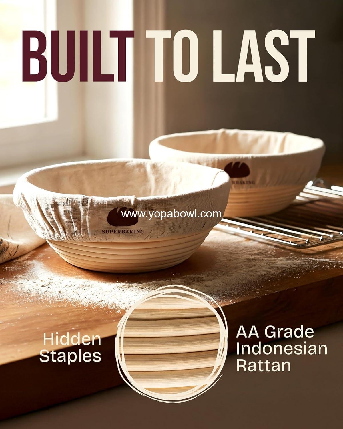 Wholesale Sourdough Bread Proofing Basket Set of 2, 9