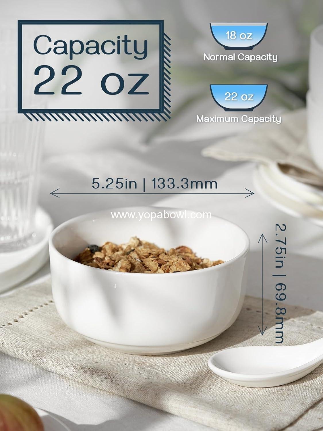 Wholesale 22 OZ Ceramic Cereal Bowls - 5.25