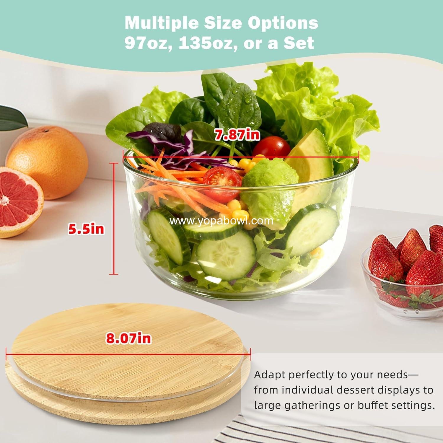 Wholesale Trifle Bowl with Lids, 135oz Glass Serving Bowl, BPA-Free Borosilicate for Salads & Fruits, Airtight Food Storage, Perfect for Layered Desserts & Holiday Parties - Factory Wholesale Trifle Bowl with Lids, 135oz Glass Serving Bowl, BPA-Free Borosilicate for Salads & Fruits, Airtight Food Storage, Perfect for Layered Desserts & Holiday Parties - Factory