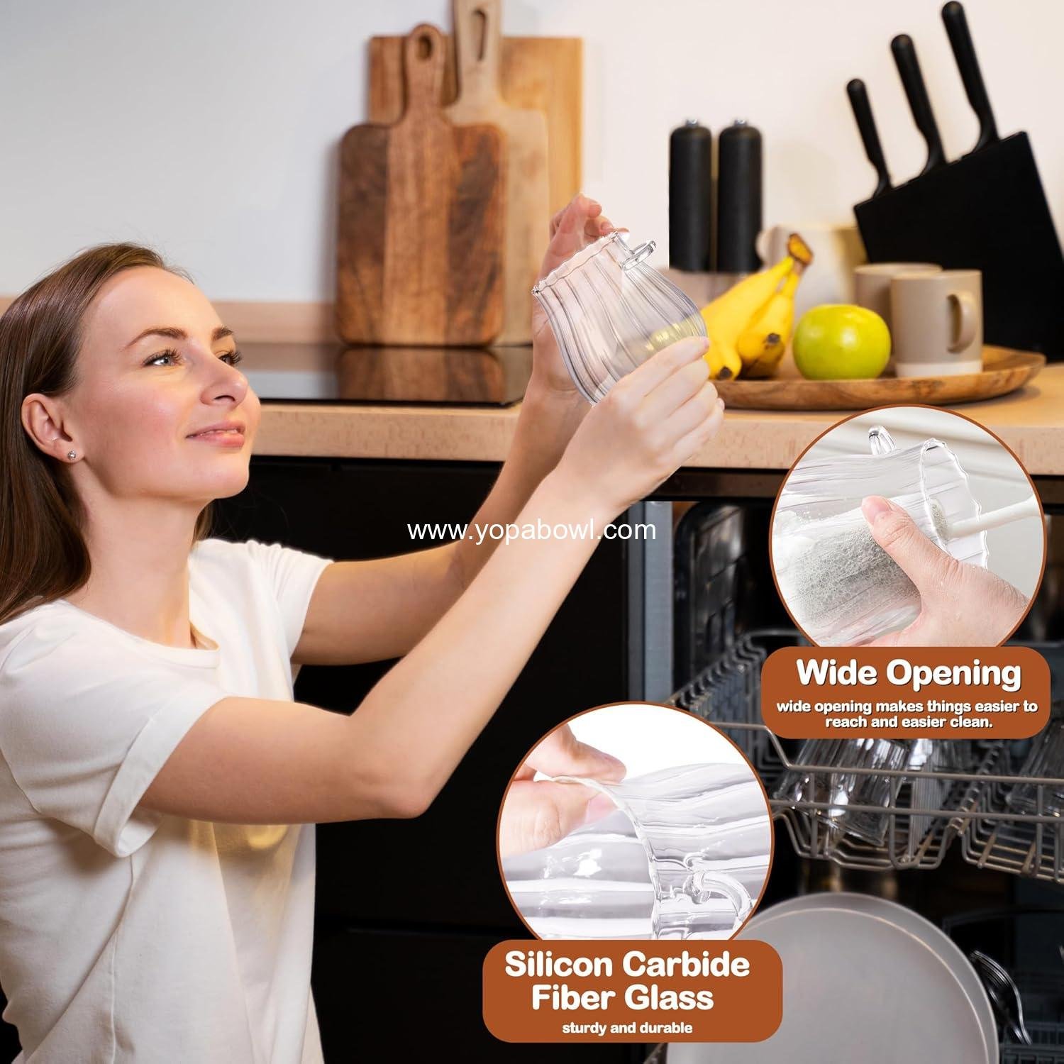 Wholesale 15oz Sugar Container with Bamboo Lid and Spoon, Glass Sugar Bowl for Coffee Bar Accessories and Kitchen Decor - Medium Factory