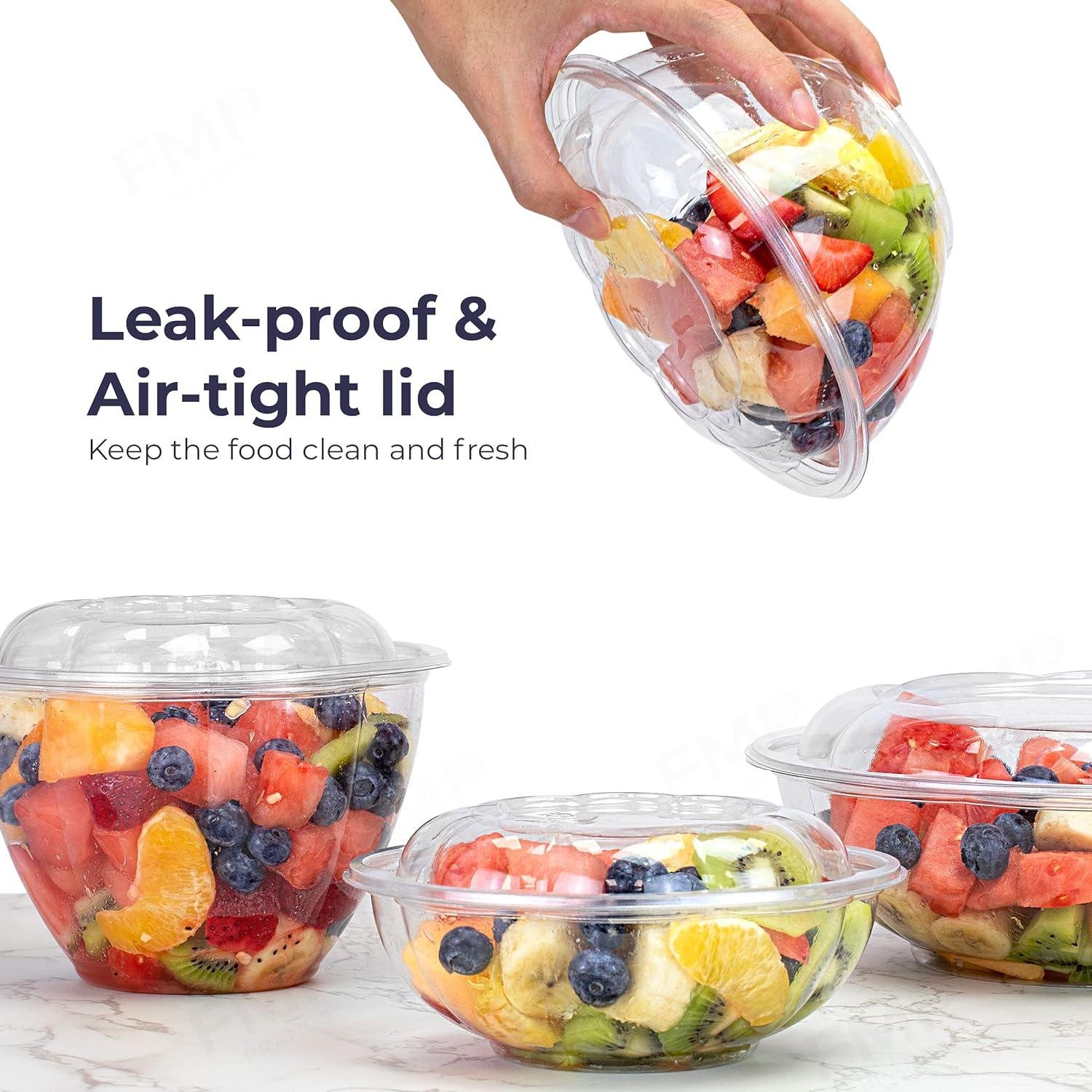 Wholesale 50 Pack 32 oz Disposable Clear Salad Bowls with Airtight Lids - Ideal for Lunch, Takeout, Party, Catering, Picnic Factory