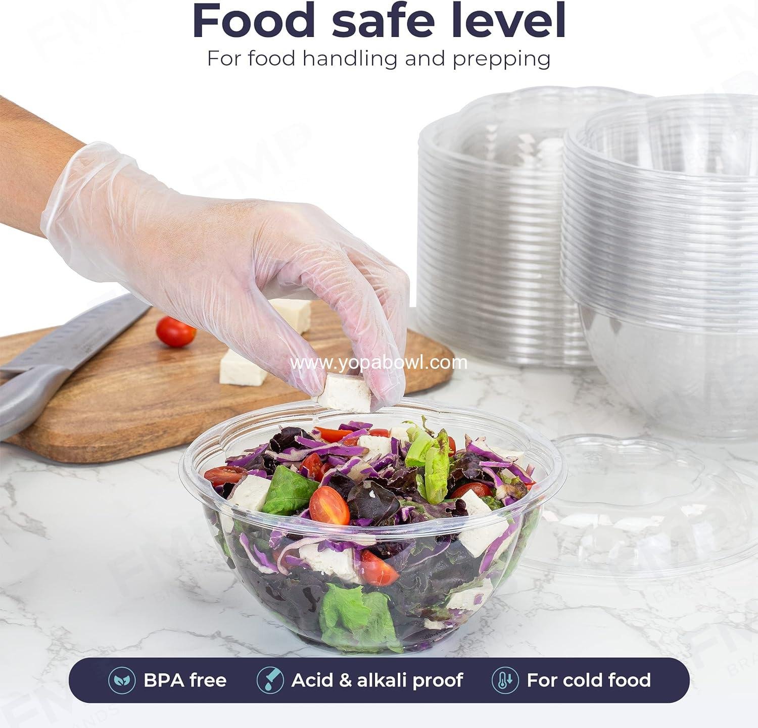 Wholesale 50 Pack 32 oz Disposable Clear Salad Bowls with Airtight Lids - Ideal for Lunch, Takeout, Party, Catering, Picnic Factory