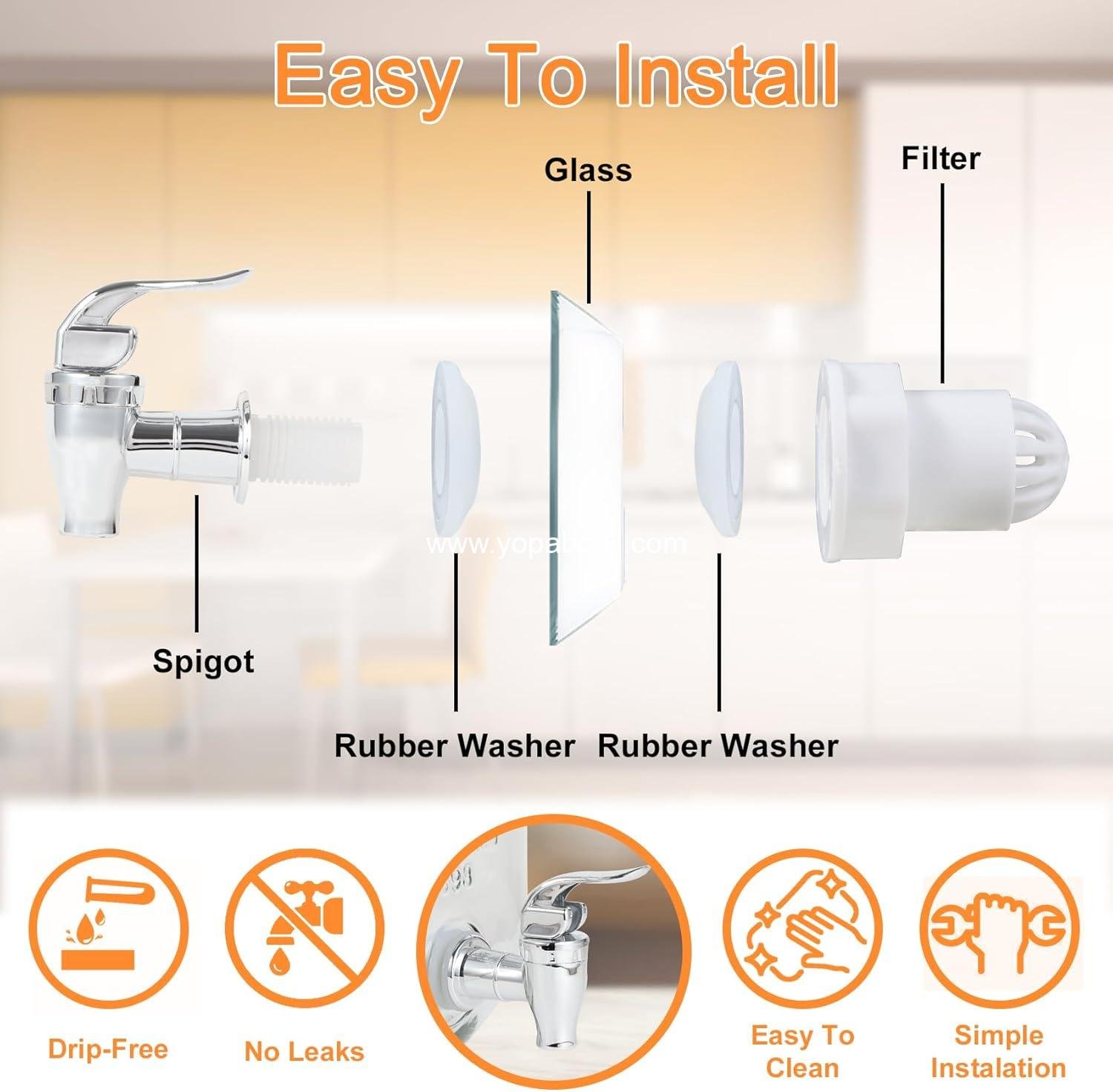 Wholesale 1 Gallon Glass Drink Dispenser Set of 2 with Fruit Infuser and Stand – Perfect for Juice, Beverages, BBQs, Picnics, and Parties - Factory