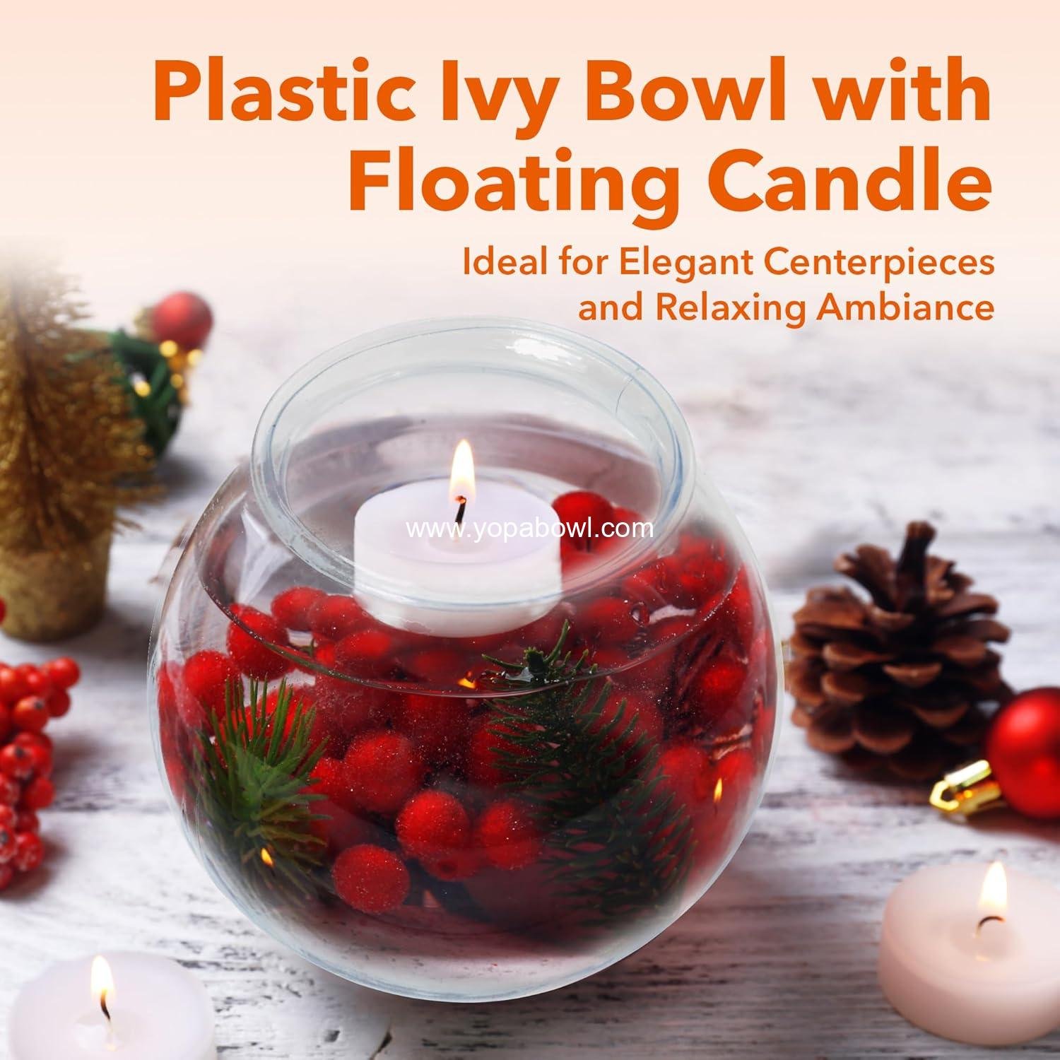 Wholesale Plastic Ivy Bowls - 12 Pack - 16 Oz Fish Bowls for Drinks and Home Décor, Unbreakable Centerpiece, Carnival Game Accessory, Candy Dishes, Party Supplies, Sweet Treats Factory