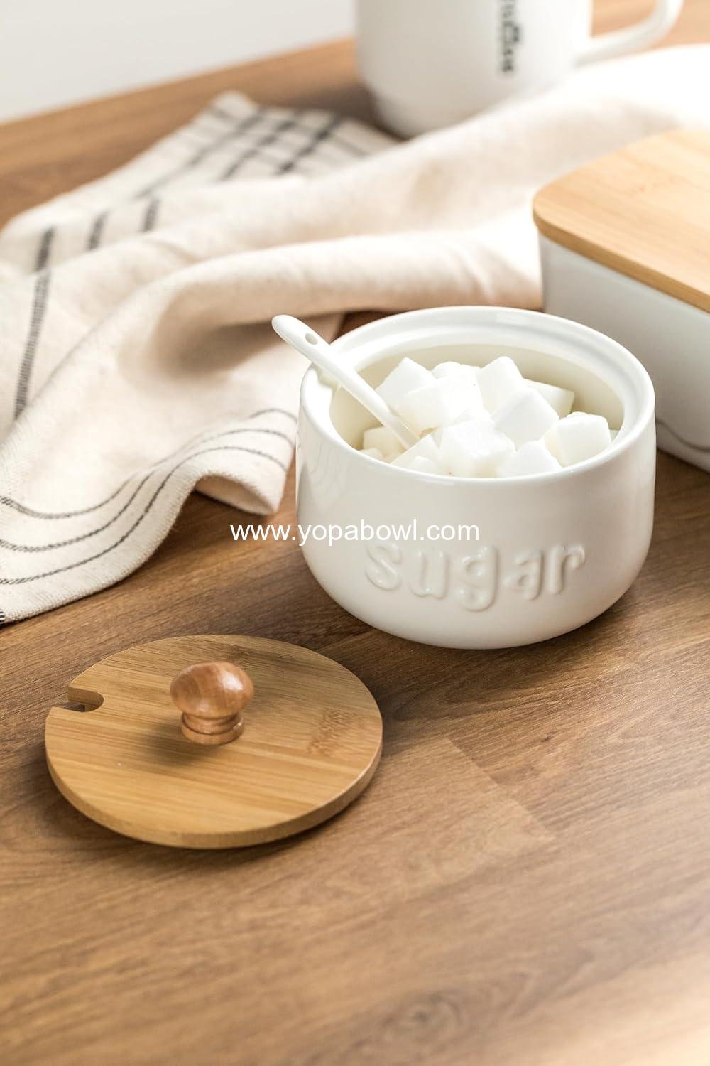 Wholesale Ceramic Sugar Bowl with Lid and Spoon, 17 oz Sugar Jar, Stylish Sugar Container for Coffee Bar and Kitchen Countertop, Farmhouse Azucarera - Factory Wholesale Ceramic Sugar Bowl with Lid and Spoon, 17 oz Sugar Jar, Stylish Sugar Container for Coffee Bar and Kitchen Countertop, Farmhouse Azucarera - Factory