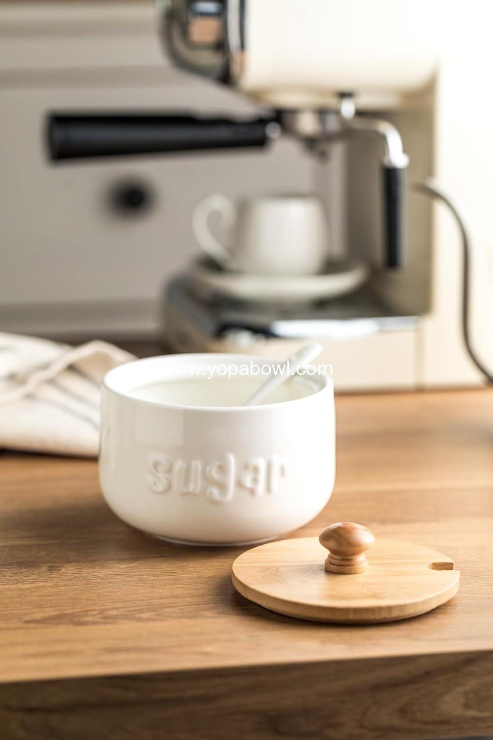 Wholesale Ceramic Sugar Bowl with Lid and Spoon, 17 oz Sugar Jar, Stylish Sugar Container for Coffee Bar and Kitchen Countertop, Farmhouse Azucarera - Factory Wholesale Ceramic Sugar Bowl with Lid and Spoon, 17 oz Sugar Jar, Stylish Sugar Container for Coffee Bar and Kitchen Countertop, Farmhouse Azucarera - Factory