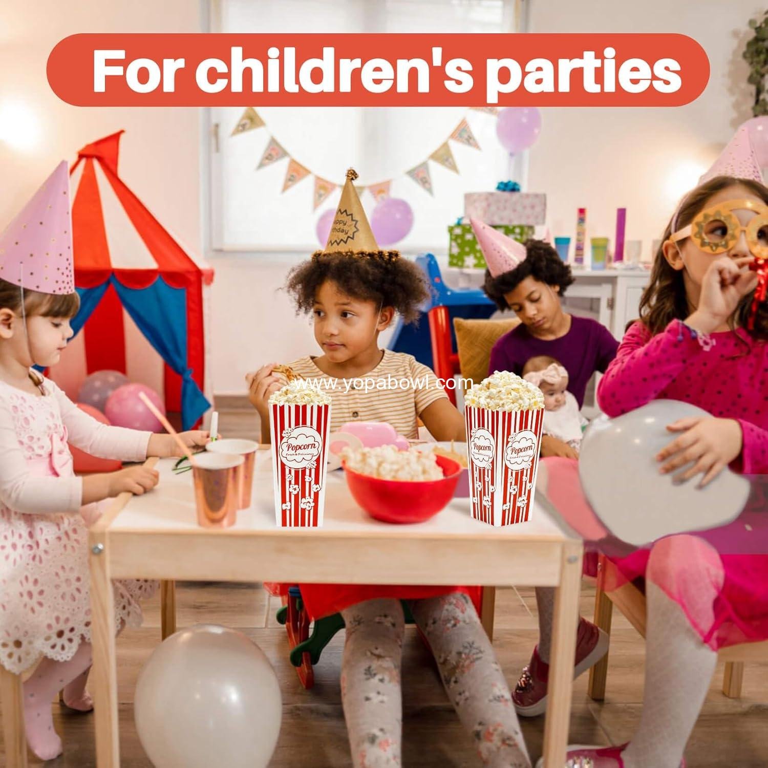 Wholesale 46oz Popcorn Boxes - Easy Assembly Square Bowls for Parties, Halloween, Christmas, and Movie Nights - Disposable Containers for Individual Servings - Factory