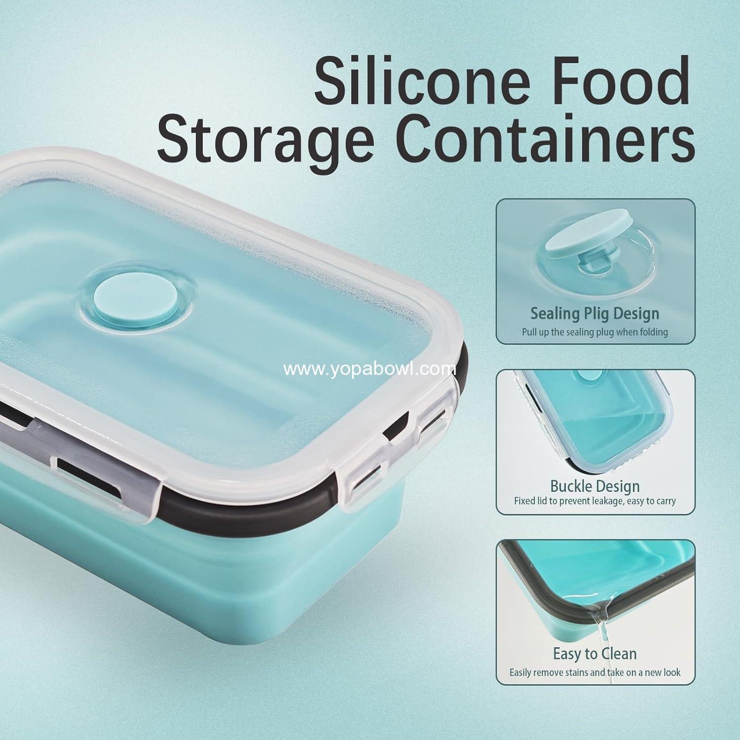 Wholesale 8 Collapsible Silicone Food Storage Containers, RV Collapsible Bowls, Camping Storage Solutions - Factory