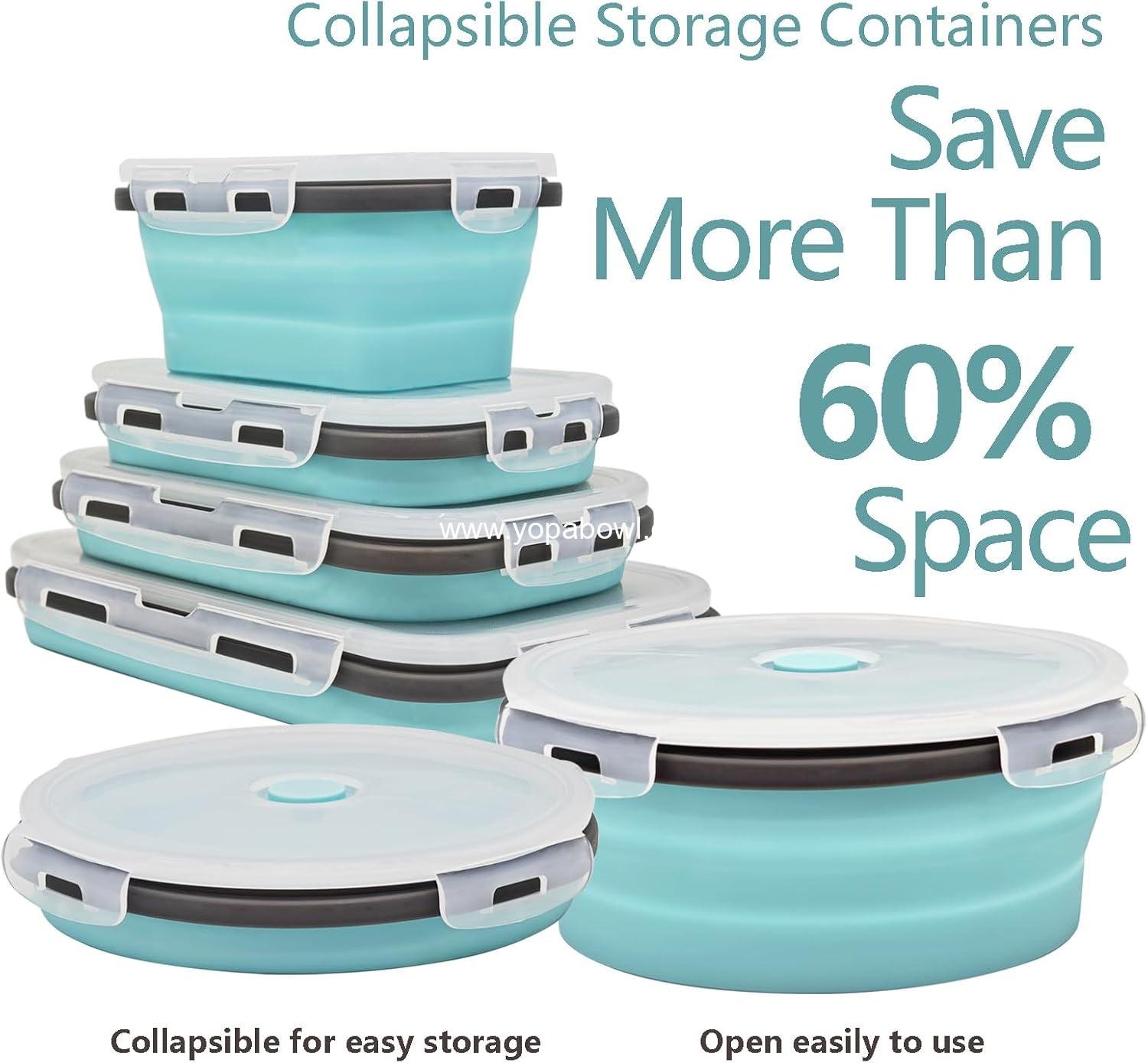 Wholesale 8 Collapsible Silicone Food Storage Containers, RV Collapsible Bowls, Camping Storage Solutions - Factory