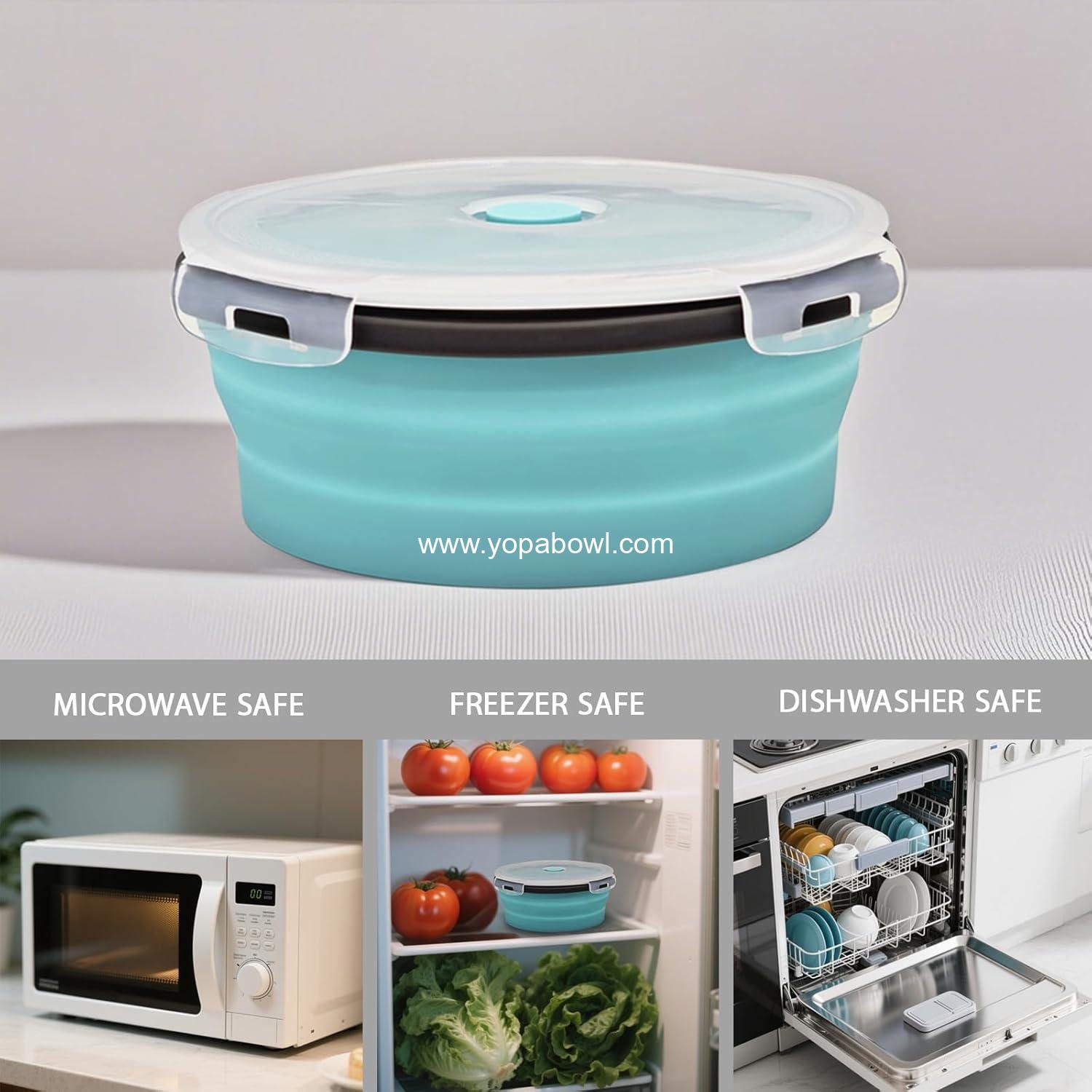 Wholesale 8 Collapsible Silicone Food Storage Containers, RV Collapsible Bowls, Camping Storage Solutions - Factory