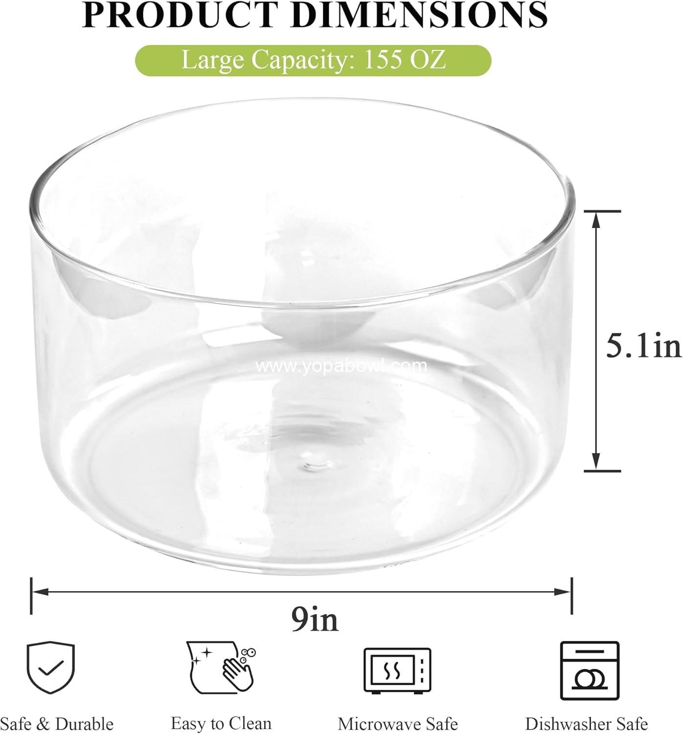 Wholesale 155oz Glass Trifle Bowl - Large Serving Bowl for Popcorn, Cake, Salad, Fruit, Baking, Dessert, and Party DIY, BPA Free, Oven and Dishwasher Safe - Factory