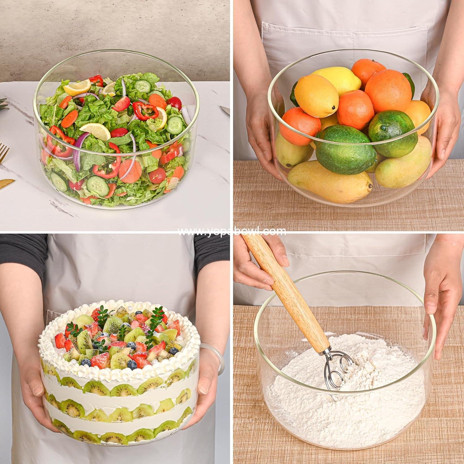 Wholesale 155oz Glass Trifle Bowl - Large Serving Bowl for Popcorn, Cake, Salad, Fruit, Baking, Dessert, and Party DIY, BPA Free, Oven and Dishwasher Safe - Factory