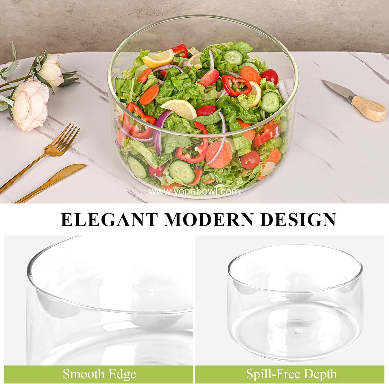 Wholesale 155oz Glass Trifle Bowl - Large Serving Bowl for Popcorn, Cake, Salad, Fruit, Baking, Dessert, and Party DIY, BPA Free, Oven and Dishwasher Safe - Factory